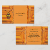 Rode schouderwets leder visitekaartje (Voorkant / Achterkant)