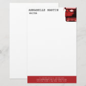  rode schrijfmachine briefterhead briefpapier (Voorkant / Achterkant)