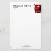  rode schrijfmachine briefterhead briefpapier (Voorkant / Achterkant)