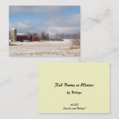 Rode schuren in de winter ATC Visitekaartje (Voorkant / Achterkant)