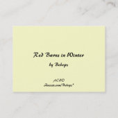 Rode schuren in de winter ATC Visitekaartje (Achterkant)
