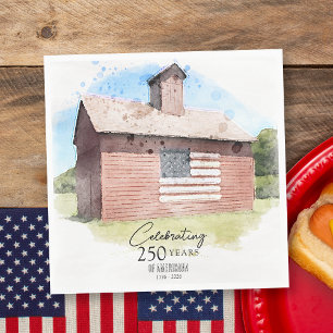 Rode Schuur 250 Jaar Americana 4 juli Feestje Servet