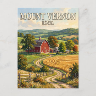 Rode schuur bij Mount Vernon Iowa Briefkaart