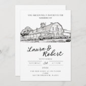 Rode Schuur bij Outlook Farms Aangepaste Uitnodigi Kaart (Voorkant / Achterkant)