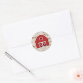 Rode Schuur Boerderij Baby Sticker (Envelop)