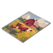 Rode Schuur Boerderij Dieren Koe Painting Notitieboek (Linkerzijde)