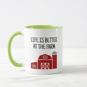 Rode schuur boerderij huis koffie mok voor homeste