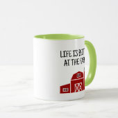 Rode schuur boerderij huis koffie mok voor homeste (Voorkant rechts)