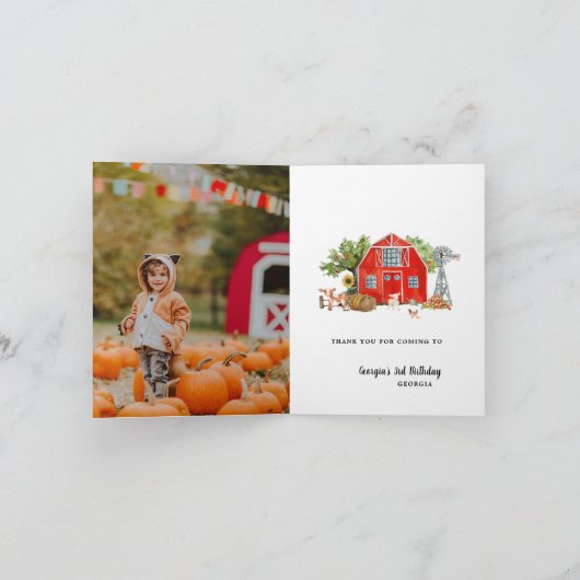 Rode Schuur | Boerderij Thema Verjaardags Dankkaar Bedankkaart (Binnen)