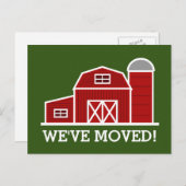 Rode schuur boerderij verandering adres bewegend b briefkaart (Voorkant / Achterkant)