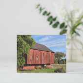 Rode schuur briefkaart (Staand voorkant)