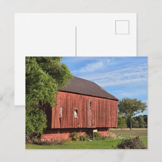 Rode schuur briefkaart (Voorkant / Achterkant)