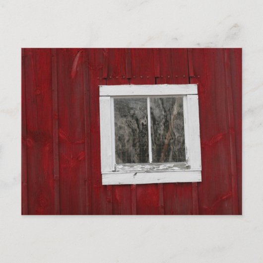 rode schuur briefkaart (Voorkant)