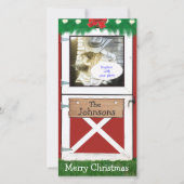 Rode Schuur Door Custom 1 Foto Vakantie Kaart (Voorkant)