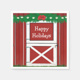 Rode Schuur Door Custom Holiday Party Servetten #2