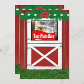 Rode Schuur Door Custom Vakantie Foto Flat Kaart (Voorkant / Achterkant)