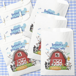 Rode Schuur en Leuke Boerderijdieren Verjaardagsfe Bedankzakje