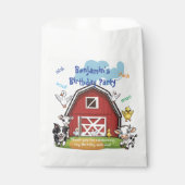 Rode Schuur en Leuke Boerderijdieren Verjaardagsfe Bedankzakje (Voorkant)