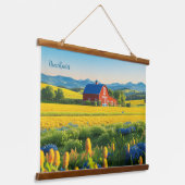 Rode Schuur en Rollende Heuvels Hangend Wandkleed (Gebogen)