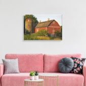 Rode Schuur en Silo Canvas Afdruk (Insitu (Woonkamer))
