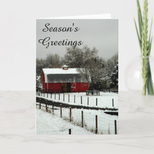 Rode Schuur Feestdagen Kaart