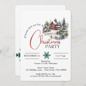 RODE SCHUUR IN SNEEUW, KERSTFEEST KAART (Voorkant / Achterkant)