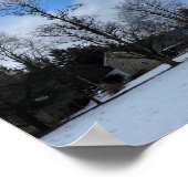 Rode Schuur in Sneeuw Poster (Hoek)