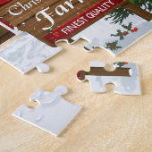 Rode Schuur Kerstboomgaard Legpuzzel (Zijkant)