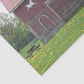 Rode Schuur met Twee Witte Paarden Silhouetten Tissuepapier (Detail)