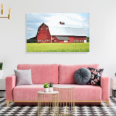 Rode schuur op boerderij print canvas (Insitu (Woonkamer))