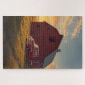 Rode Schuur Oude Vrachtwagen Legpuzzel (Horizontaal)