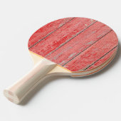 Rode Schuur Planken Tafeltennisbatje (Voorkant Gekanteld)