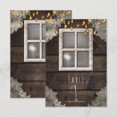 Rode Schuur Raam & Lichten Rustieke Tafel Nummer Kaart (Voorkant / Achterkant)