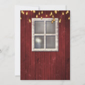 Rode Schuur Raam & Lichten Rustieke Uitnodigingen (Achterkant)