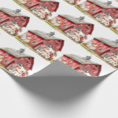 Rode schuur Schattigee Koe Chicken Boy Verjaardag  Cadeaupapier (Hoek)