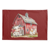 Rode schuur Schattigee Koe Chicken Boy Verjaardag  Kussensloop (Achterkant)