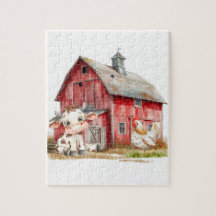 Rode schuur Schattigee Koe Chicken Boy Verjaardag 