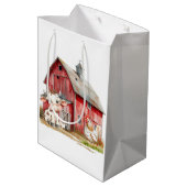 Rode schuur Schattigee Koe Chicken Boy Verjaardags Medium Cadeauzakje (Achterkant Gekanteld)