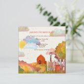 Rode Schuur Uitnodiging (Staand voorkant)