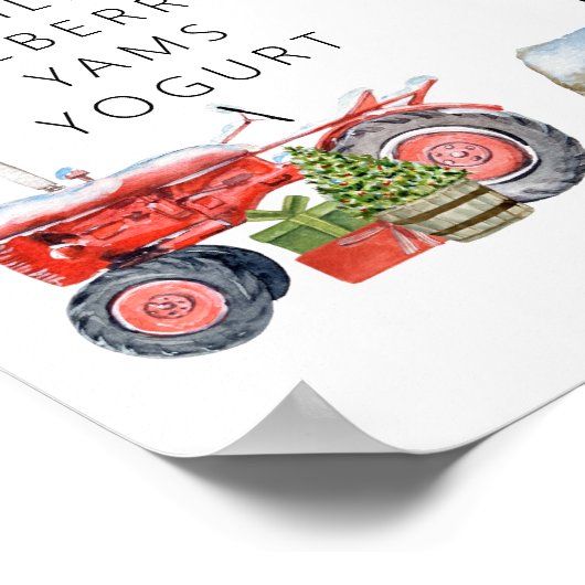 Rode Schuur | Winter Farm Eerste verjaardag mijlpa Poster (Hoek)