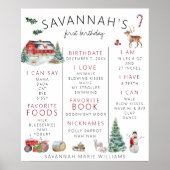 Rode Schuur | Winter Farm Eerste verjaardag mijlpa Poster (Voorkant)