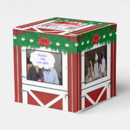 Rode Schuurdeur 5 Foto Aangepaste Gift / Favor Box Bedankdoosjes