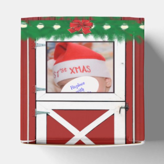 Rode Schuurdeur 5 Foto Aangepaste Gift / Favor Box Bedankdoosjes (Bovenkant)