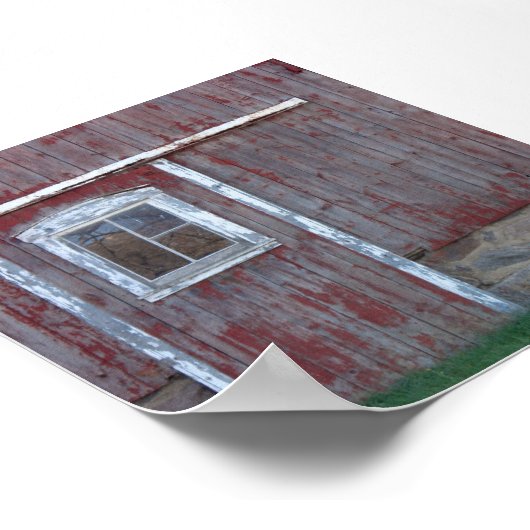 Rode schuurdeur poster (Hoek)