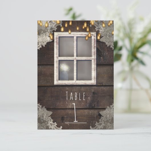 Rode Schuurraam & Lichten Rustieke Tafelnummer (Staand voorkant)