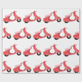 Rode scooter cadeaupapier (Vlak)