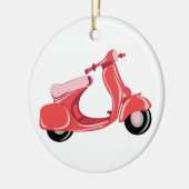 Rode scooter keramisch ornament (Links)