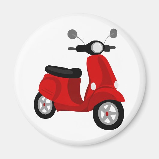 Rode scooter magneet (Voorkant)