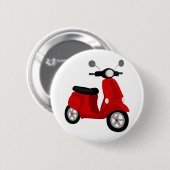 Rode scooter ronde button 5,7 cm (Voorkant /achterkant)