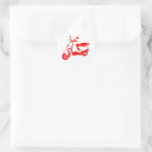 Rode scooter ronde sticker (Tas)